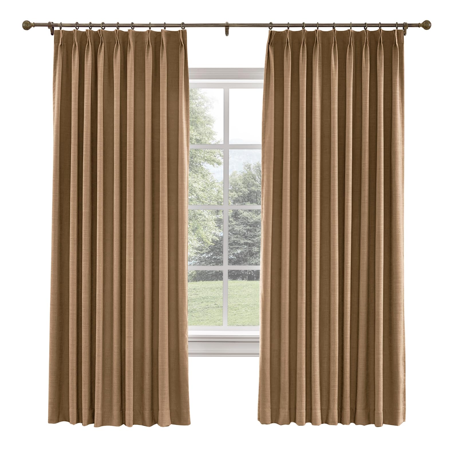 レディ￼ーカーテン Amazon｜TWOPAGES 幅52 x 長さ63インチ ピンチプリーツ 遮光