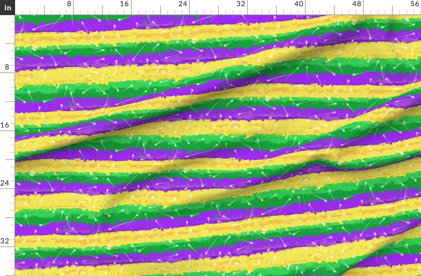 Spoonflower Fabric - Mardi Gras Sparkle Purple Parade Costume Celebration Printed on Organic Cotton Sateen Fabric by The Yard - Sewing Quilting Apparel Home Decor