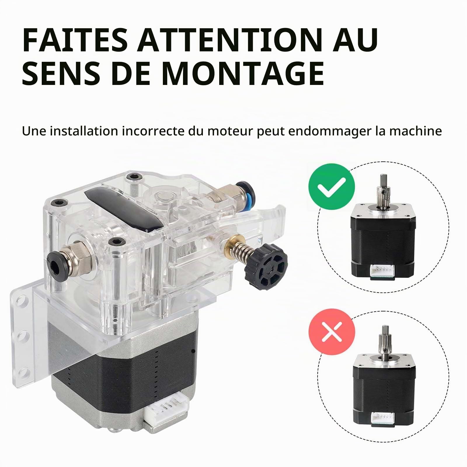 Kit de Moteur d'extrudeuse d'imprimante 3D, extrudeuse à Double engrenage pour Anycubic Kobra Plus Kobra Max Vyper