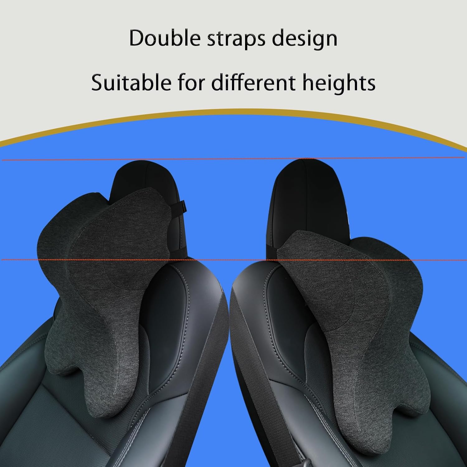 Car Neck Pillow for Driving Gaming Chair Headrest Pillow Office Chair Neck Pillow Ergonomic Design Double Straps Design Suitable for Different Heights - Image 5