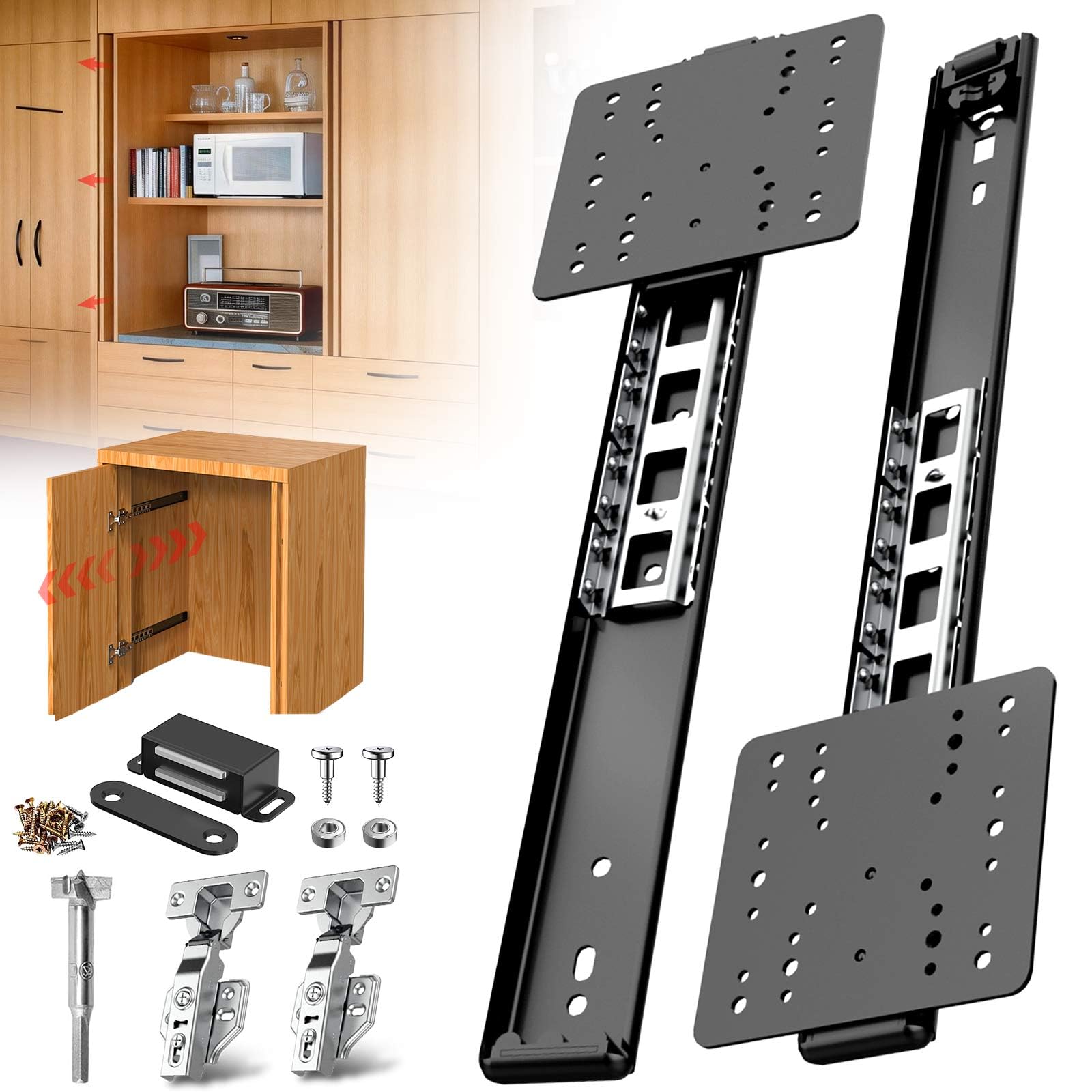 Pocket Door Slide, Cabinet Door Hardware Kit for Insert Doors