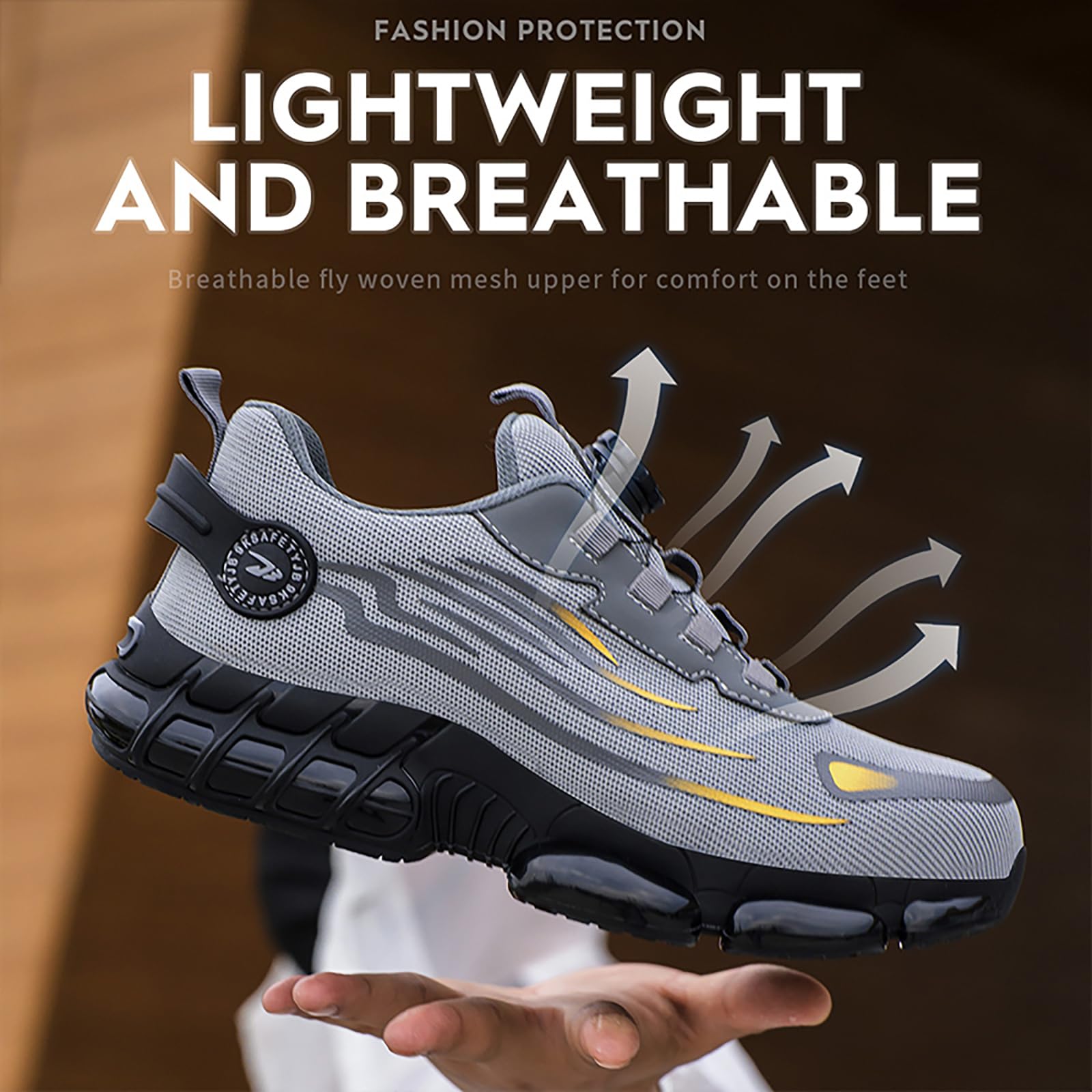 Zapatos de Seguridad para Hombre Mujer Zapatillas Trabajo con Punta de Acero Ligeros Comodo Calzado de Seguridad Antideslizante