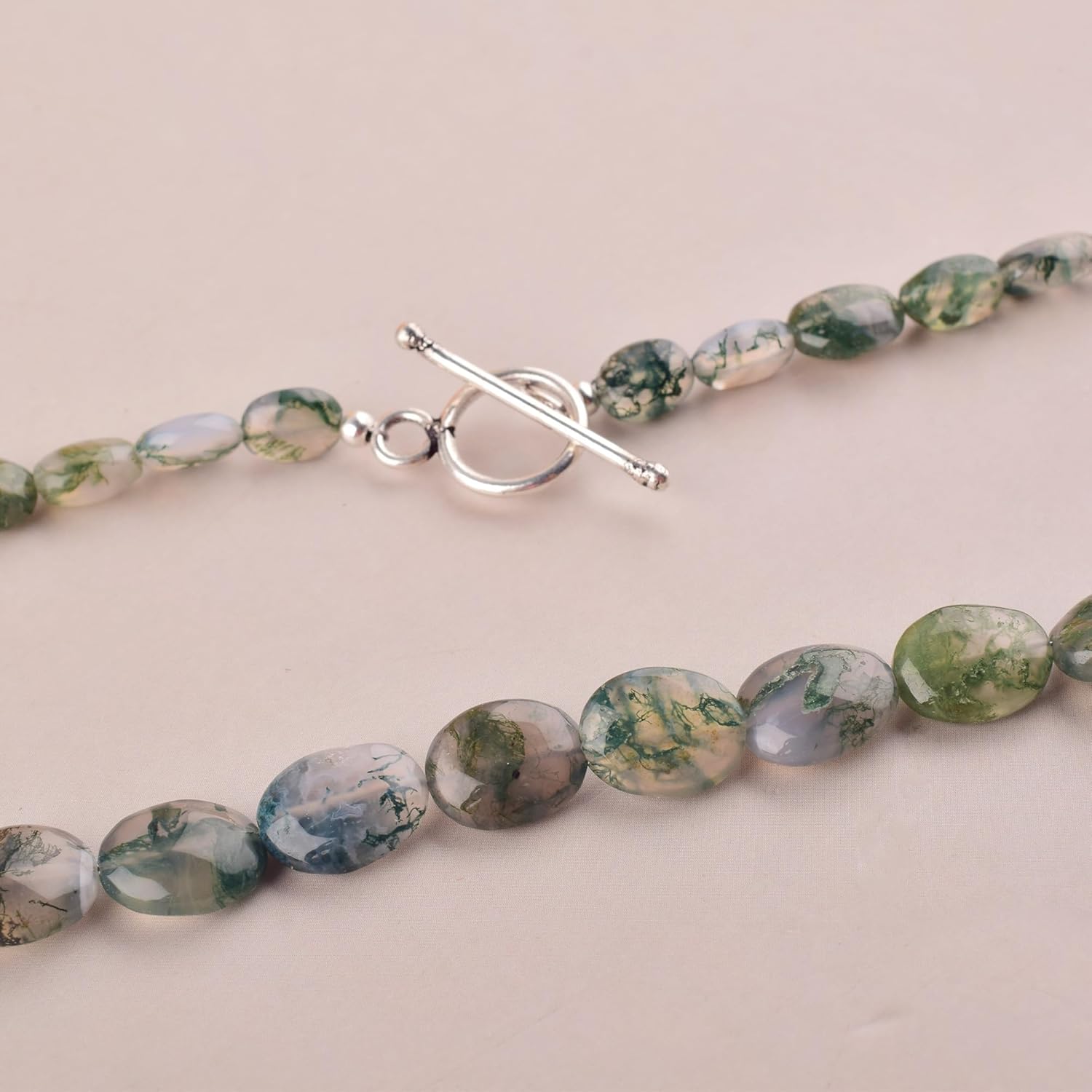 Natural Moss Agate Crystals Pendant Necklace, Faceted Nuggets Beads Gemstone, Energy Healing Crystals, Birthday, Gift for Women, Gemstone Jewelry 18 inch AAA+ Quality (Necklace) - Image 6