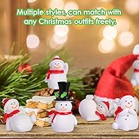 Vista 7 de ABOOFAN Decoraciones navideñas en miniatura, 13 piezas de mini muñeco de nieve, adornos en miniatura de Navidad, mini muñecos de nieve de Navidad
