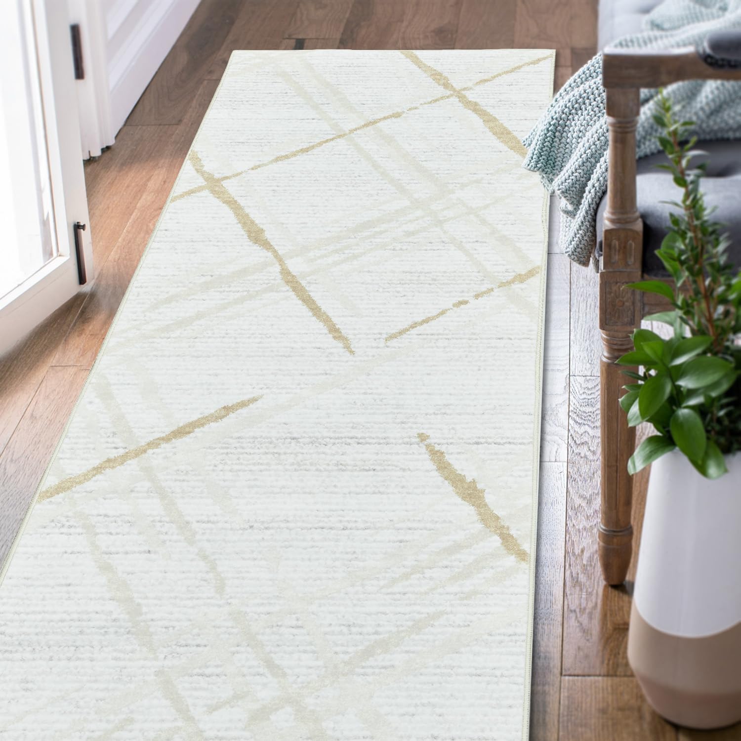 jinchan Kitchen Runner Rug 2x10 Modern Hallway Rug Washable