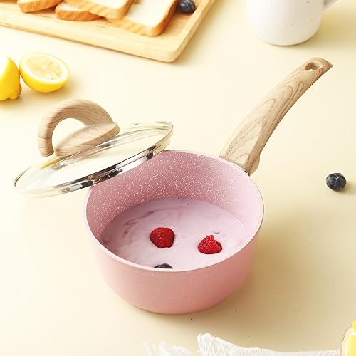 Miniatura 3 de Juego de ollas y sartenes antiadherentes, juego de utensilios de cocina de cerámica saludable, 12 ollas de cocina y sartenes para salsa, sin PFAS