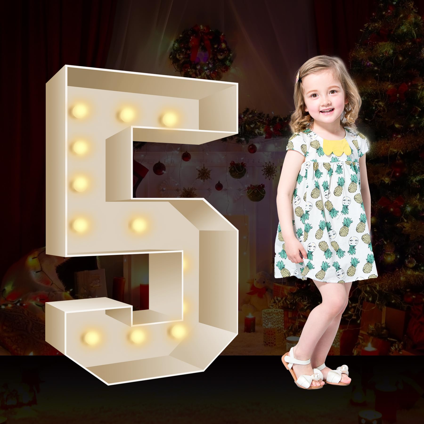 Marquee Light Up Numbers, Marquee Numbers PreCut Frame Kit Number 5