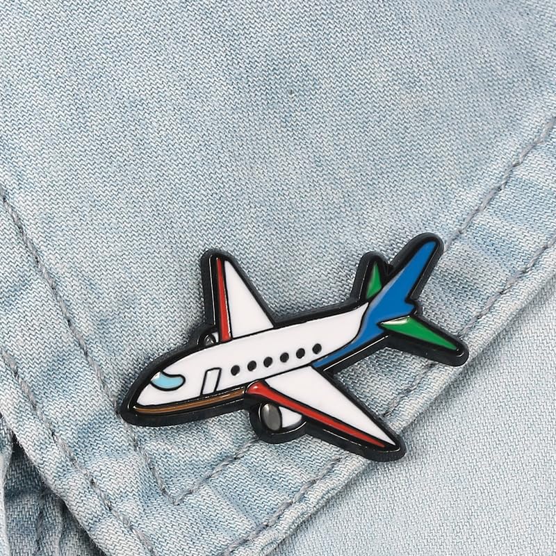 Image of 4Pcs Pink Flashing Airplane Metal Brooch Creative Aircraft Badge Pin Clothing Accessories Gift For Women