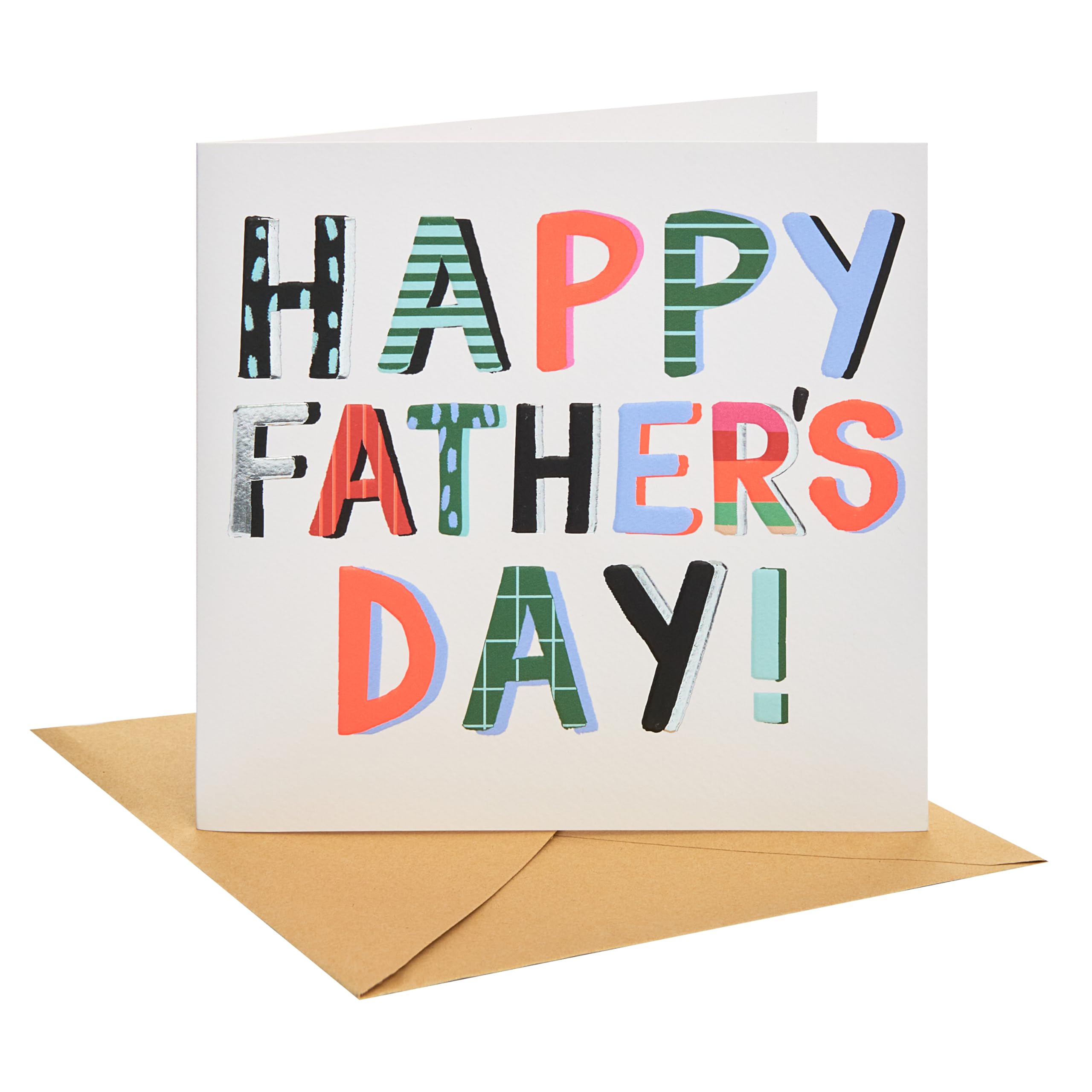 UK Greetings | Father's Day Card | Card for Dad, Grandad, Husband | Him, Boys, Men | Happy Father's Day! Design | With Envelope | 18.6 x 18.6 cm