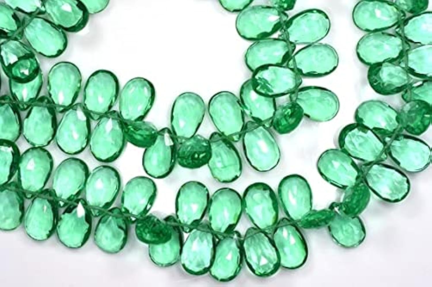 Perles quartz vert fluorite véritable 9x14mm en forme de poire briolette pour bijoux DIY