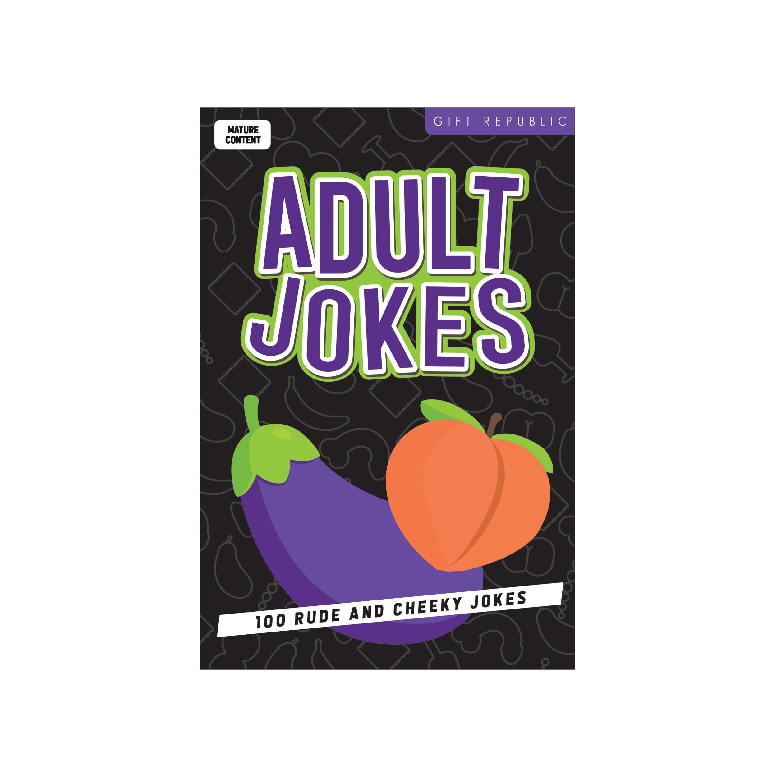 Gift Republic Adult Jokes – 100 Rude and Cheeky Joke Cards for Grown-Ups – Risqué One-Liners and Naughty Punchlines – Over 18s Only – Funny Gift for Adults