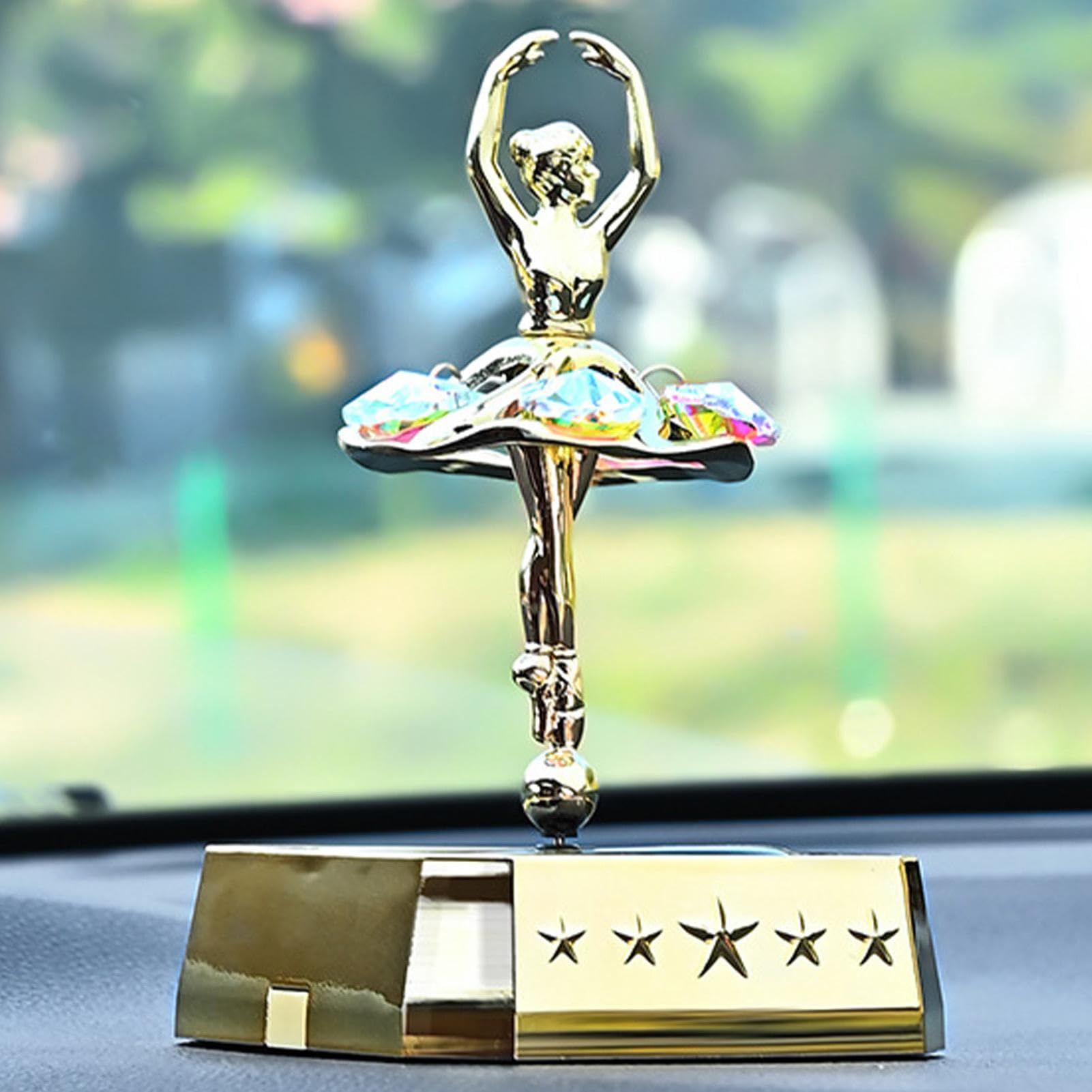 Solar Car Air Freshener, obrotowy dyfuzor zapachowy baleriny, długotrwały aromaterapia Odor Eliminator (15 x 9 cm), elegancki dodatek do dekoracji deski rozdzielczej