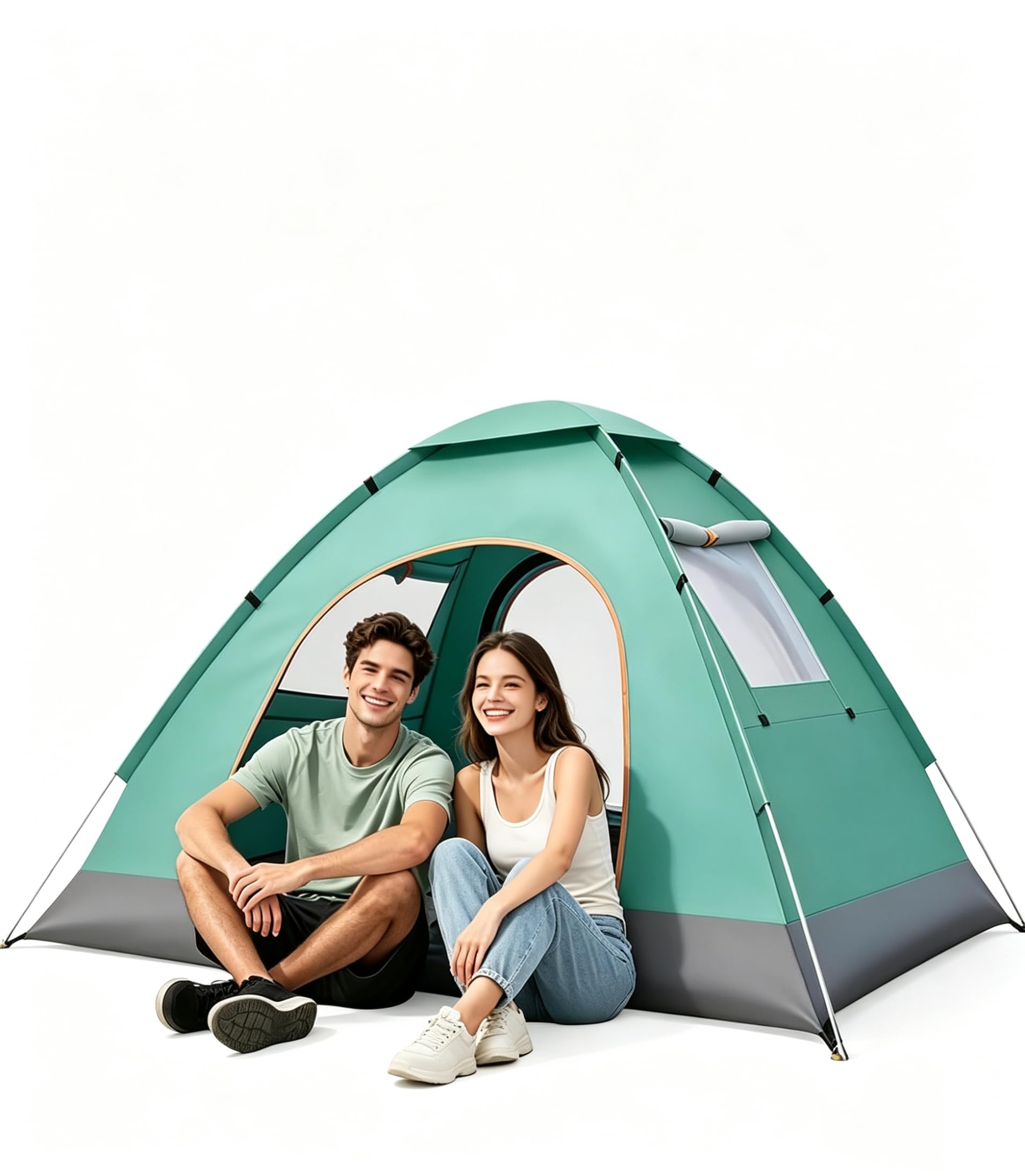 Maraiss Lightweight Foldable 2 Person Tent, Double Doors & Windows, Instant Setup Waterproof Sun-Proof Tent for Outdoor Backpacking, Beach, Hiking & Family Camping