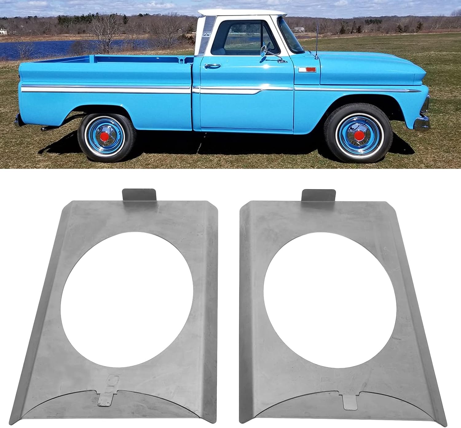 2pcs Left Right Behind Seat Speaker Brackets Replacement for Chevy C10 1973 - 1987 Squarebody, 6x9 Inch Car Speaker Mounting Brackets with Cab Corner Fit