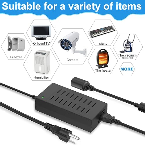 Miniatura 7 de Shentian Fuente de alimentación Encendedor de cigarrillos Enchufe Adaptador de CA a CC 100V-240V a 24V 10A Cargador de Alimentación de Coche