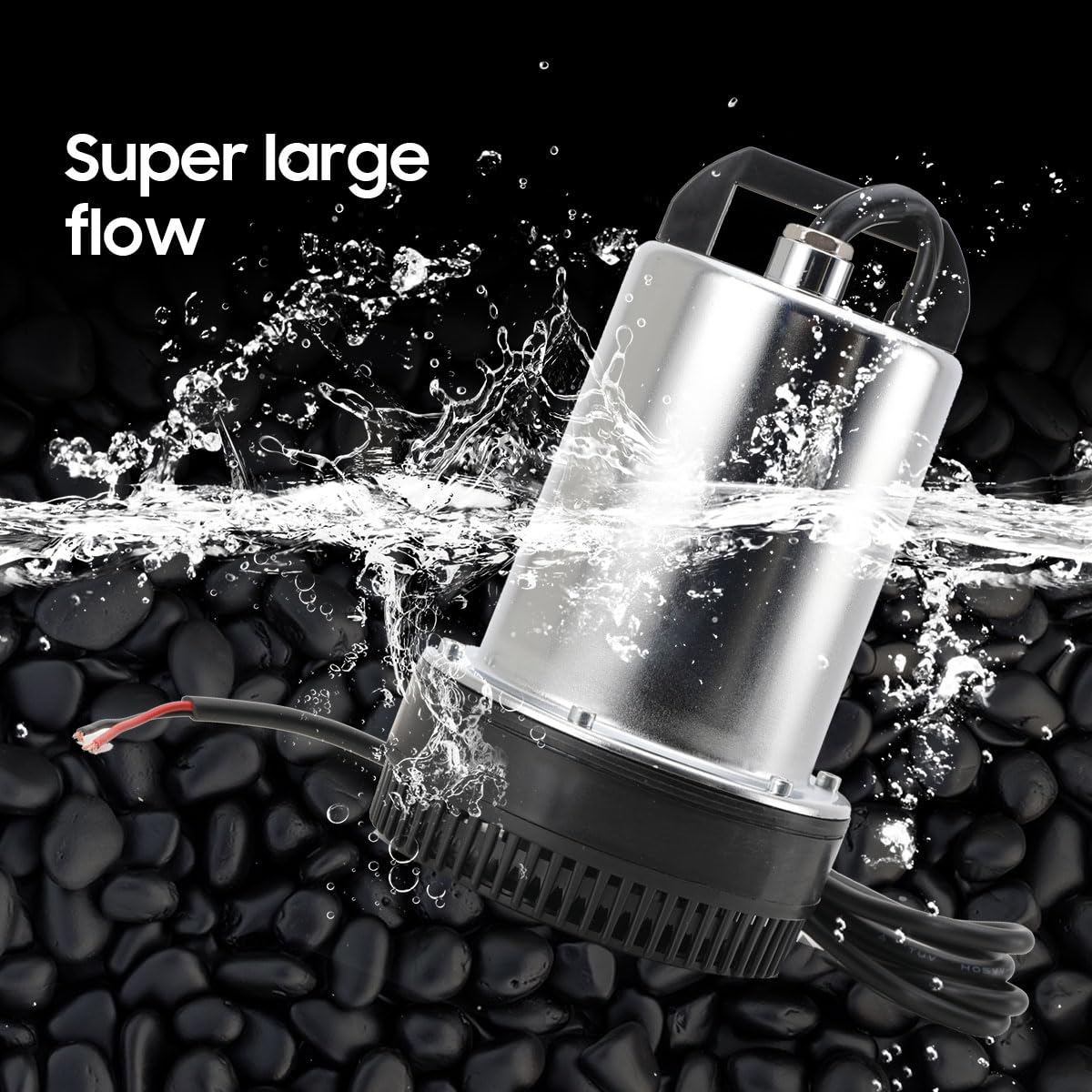 Pompe Submersible, DC 12V Pompe à Eau Submersibles pour Eaux Sales