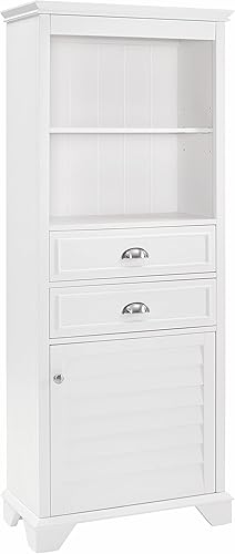 Crosley Furniture Lydia - Armario de baño de 60 pulgadas de alto, color blanco