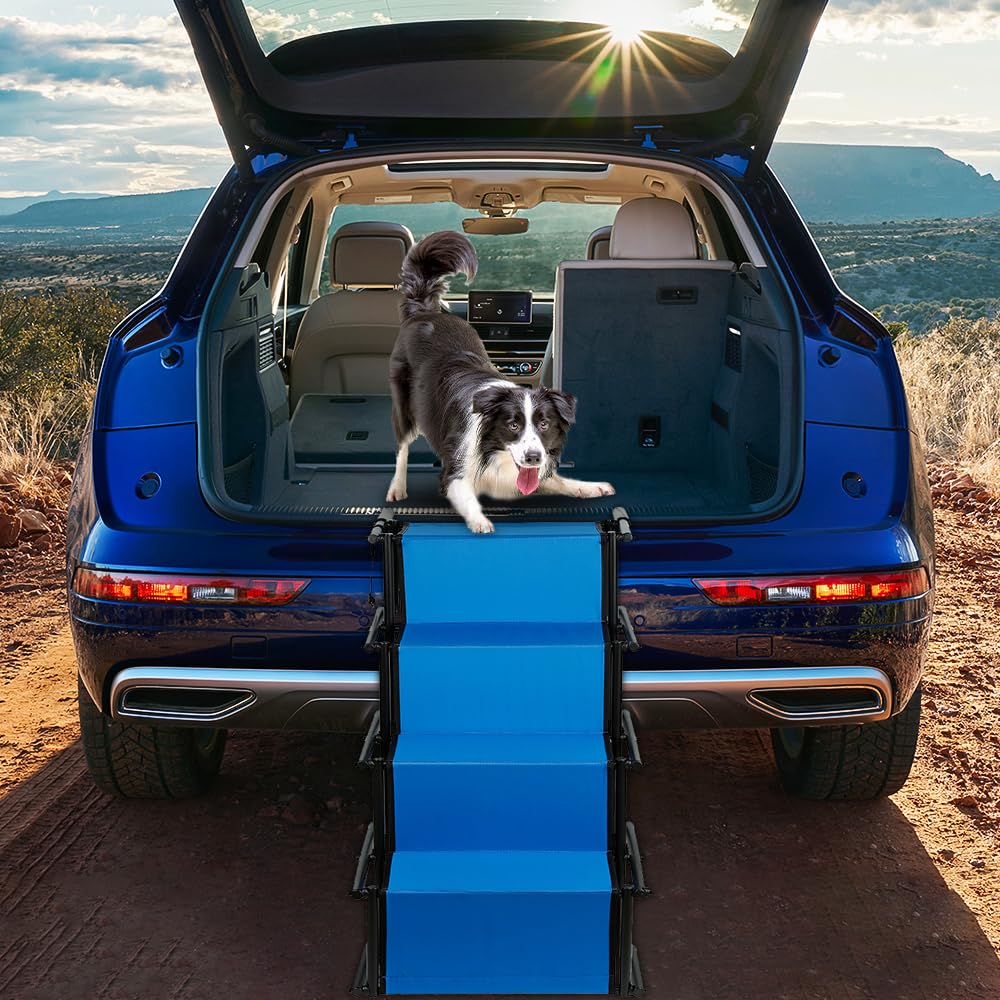 OHMG Rampe pliable et réglable pour chiens - Échelle pour animaux de compagnie grands et petits - Rampe voiture pour tous les véhicules - 75 kg