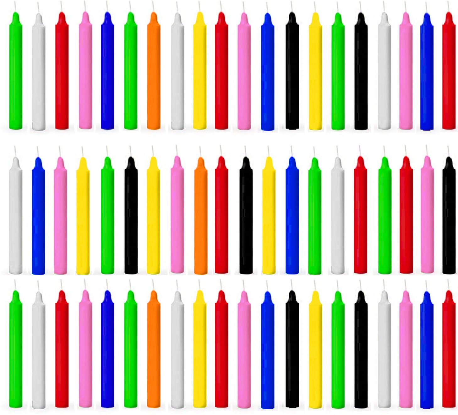 Pack of 60 Stick Candles for Home Decoration, Birthday, Diwali, Party Candle (Multicolor, Pack of 60)_166