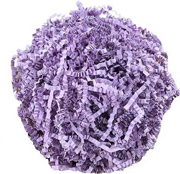 Wgudzpj Raffia Grass Shred Paper for Easter Baskets Filler Creative Eggs Decor,Crinkle Cut Paper Shred Filler Recyclable Gift Wrap Confetti Purple