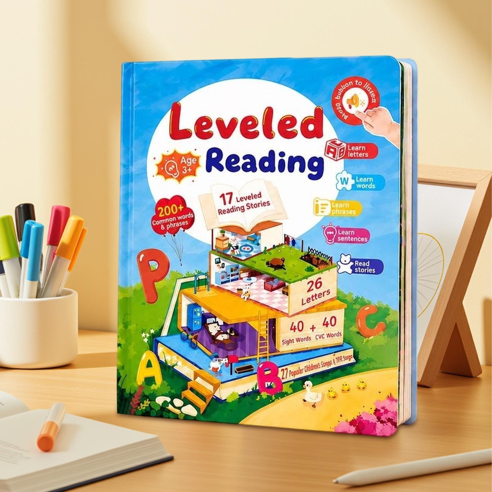 Livres Parlants pour Livre Audio Interactif d'apprentissage du Vocabulaire | Livre D'Apprentissage Des Mots Pour Garçons Préscolaire Maternelle Crèche Trajets En Voiture Maison Temps De Annive