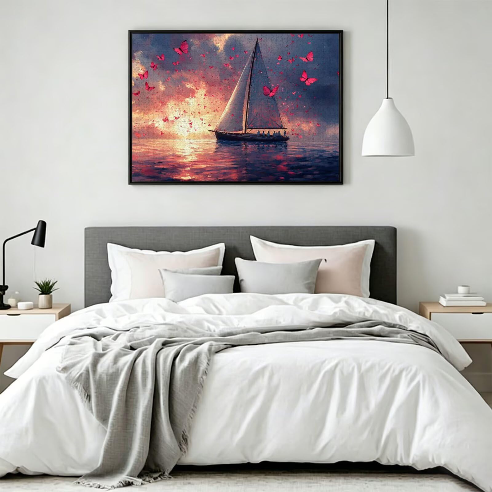 Puzzle 1500 Teile für Erwachsene, 3D Puzzle Segelboot Holzpuzzles, n-168 | Puzzlematte Schmetterling, Heimunterhaltung, Entspannung Meditationspuzzle, Impossible Klassische Jigsaw Puzzles, Home Decor