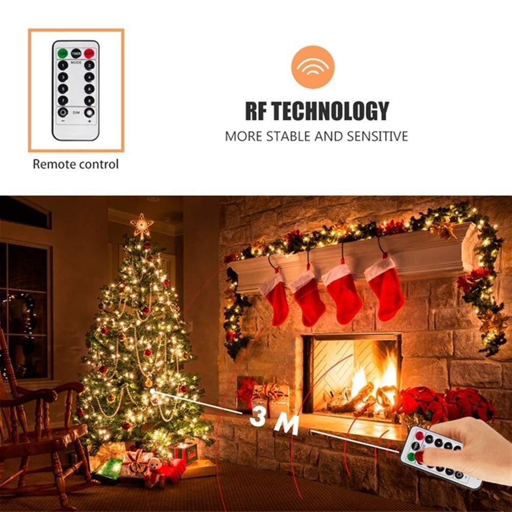 Luci di fata dolci, 5 m, 10 m, 100 luci LED in filo di rame, 3 batterie AAA, impermeabili, luci natalizie per decorazione di illuminazione per riunioni di compleanno