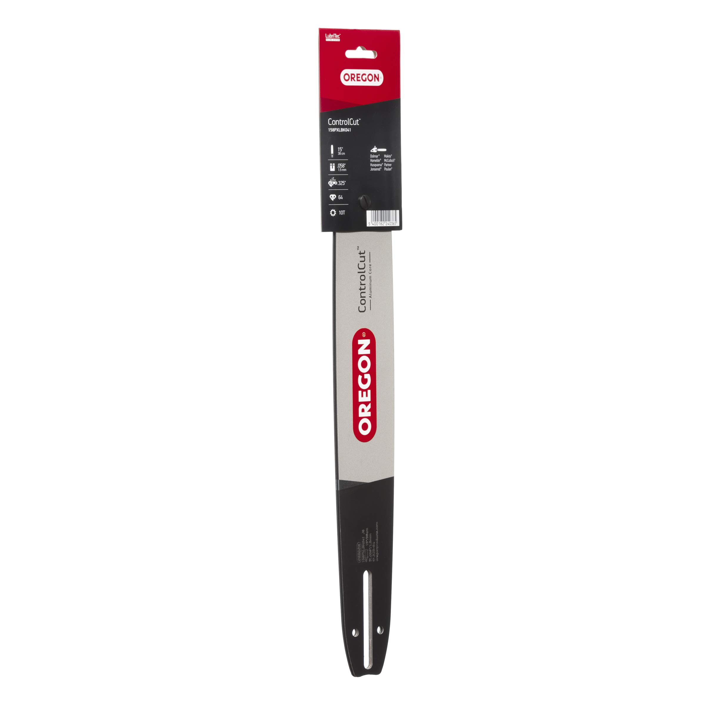 Oregon 158PXLBK041 Barra de guía de Motosierra Profesional Controlcut de 15 Pulgadas con Soporte de Motor K041