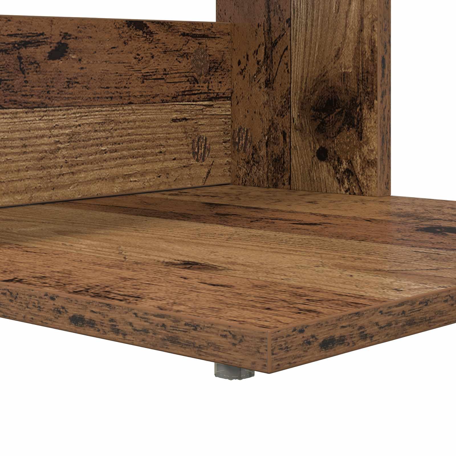 Mesa auxiliar en aspecto de madera vieja, 40 x 38 x 62,5 cm, moderna mesa de centro de madera para salón, mesa de sofá pequeña estable como mesita de noche