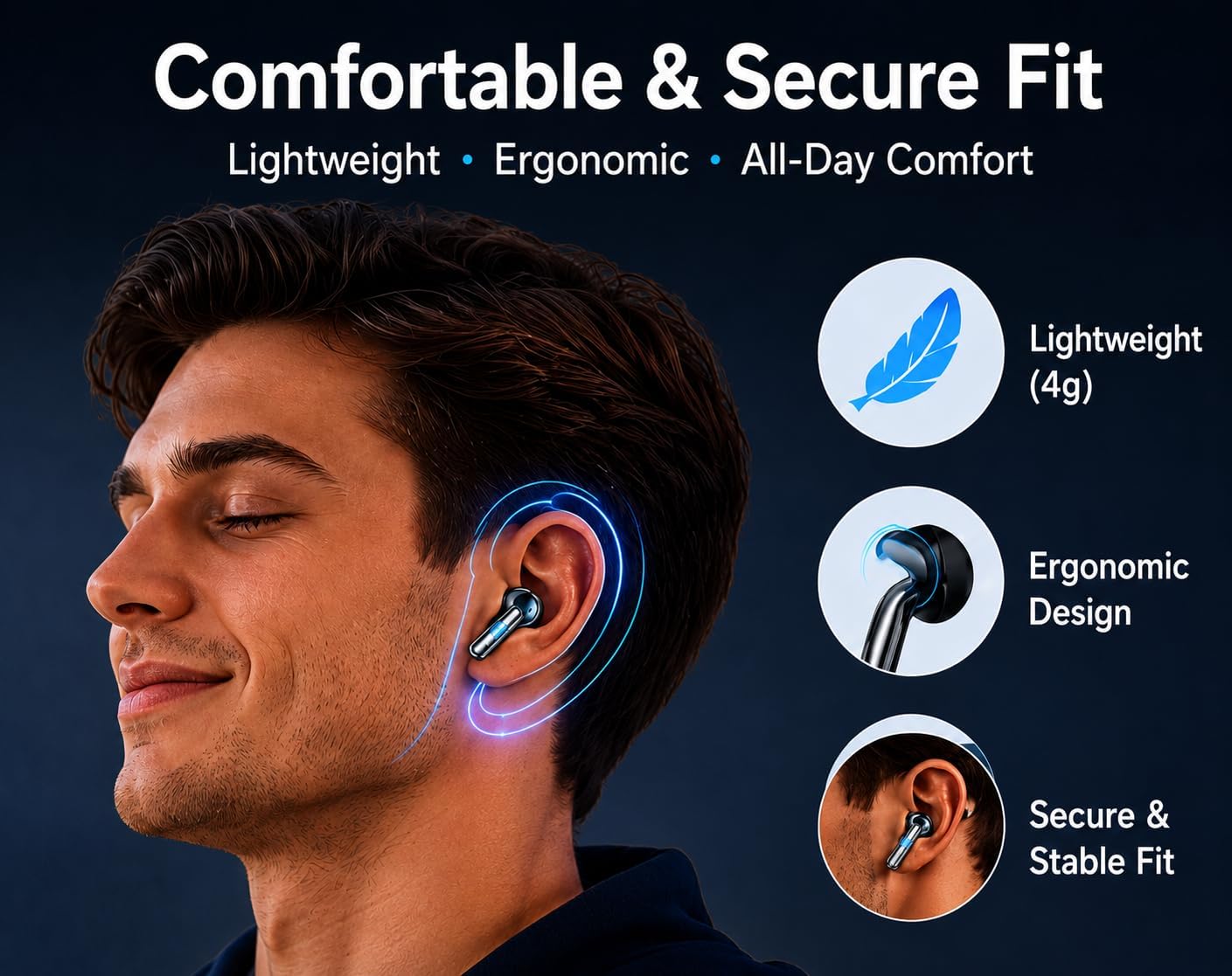 YYK-Q10 AI Wireless Earbuds, Bluetooth 5.4, ANC & ENC Noise Cancellation, IPX7 Waterproof, 144-Language AI Translation, HD Calls, Deep Bass Audio