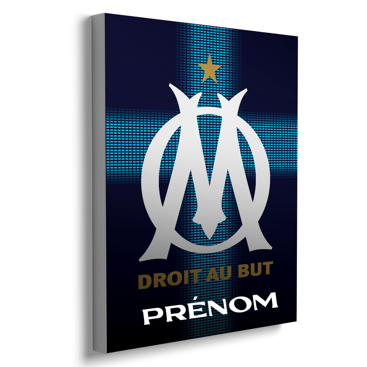 OneTrophy Toile personnalisable Olympique de Marseille – 50x40 cm | Produit Sous Licence Officielle OM | Prénom personnalisé | Décoration Supporter | Fabriqué en France – Cadeau Foot (Exterieur)