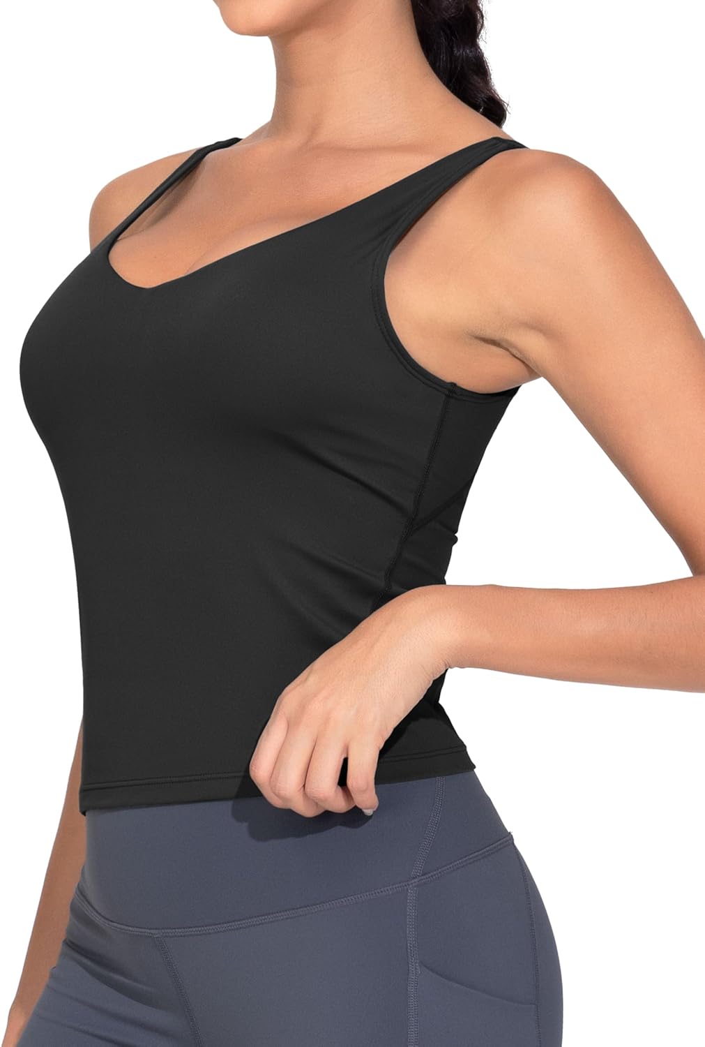 THE GYM PEOPLE Women's Longline Sports Bra Wirefree Padded Workout Yoga Tank Top - Image 5