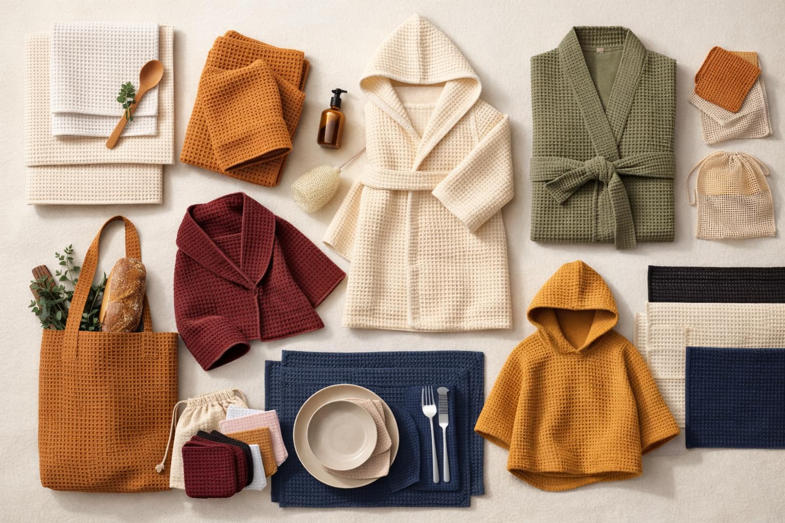 Tessuto a nido d'ape – Coupon 300 x 150 cm – 100% cotone – assorbente e resistente, ideale per asciugamani, strofinacci, salviette, accappatoio e cucito casalinghi, Oeko-Tex – Progetto cucito fai da