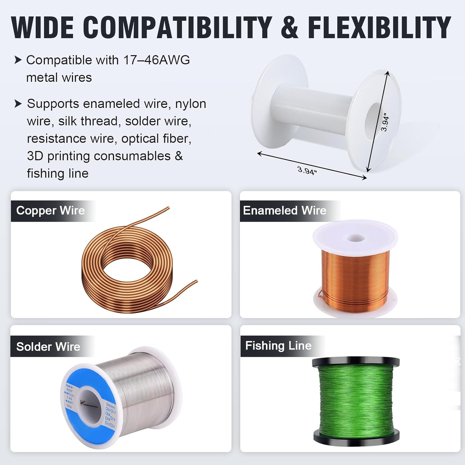 Automatic Winding Machine 1200RPM Coil Winder Machine with Auto-Wire Alignment, Compatible with 17-46AWG Wire, Ideal for Tube Transformer, Enameled Wire, Solder Wire