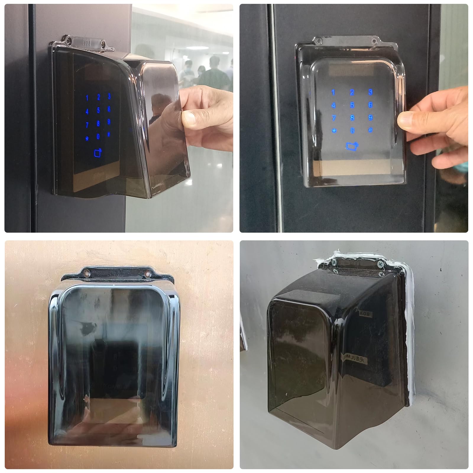 Protection contre la pluie pour sonnette de porte en plastique, protection contre l'éblouissement pour sonnette de porte, accessoires pour installations de contrôle d'accès et de surveillance(gris)
