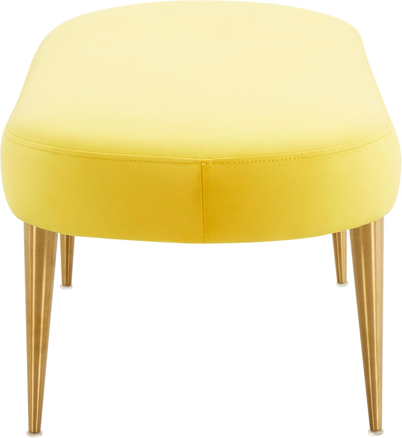 SAFAVIEH Couture Home Collection Corinne Glam Marigold Velvet Living Room Bedroom Dining Foyer Entryway Ottoman Oval Bench