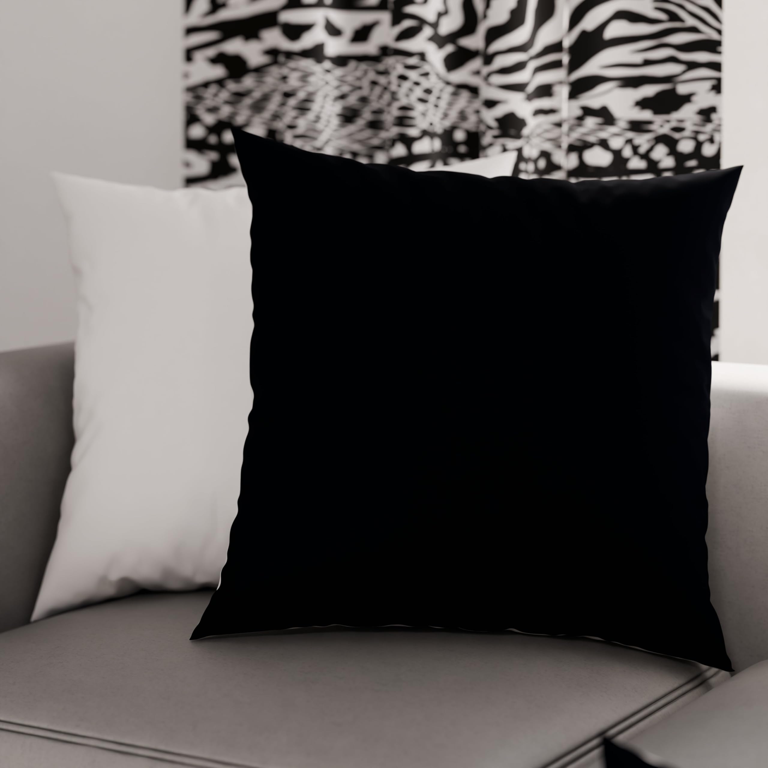 PETTI Artigiani Italiani - Pair of Pillow Cases 80 x 80 cm in Microfibre, Pillows for Bedroom Furniture, Sofa, Set of 2 Cushion Covers, Double-Sided Pillowcase White Black — image 1