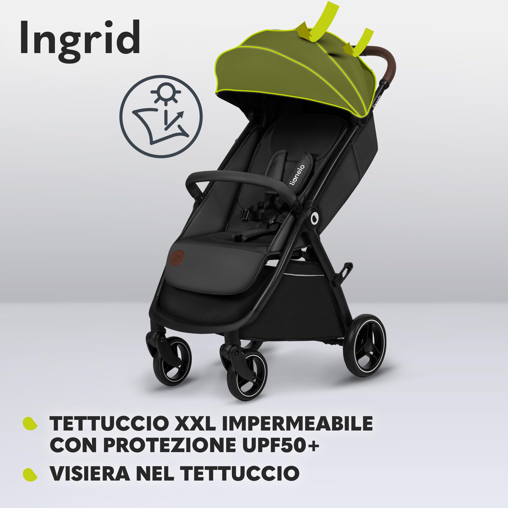 LIONELO Ingrid Passeggino Leggero Pieghevole per Bambini fino a 22 kg