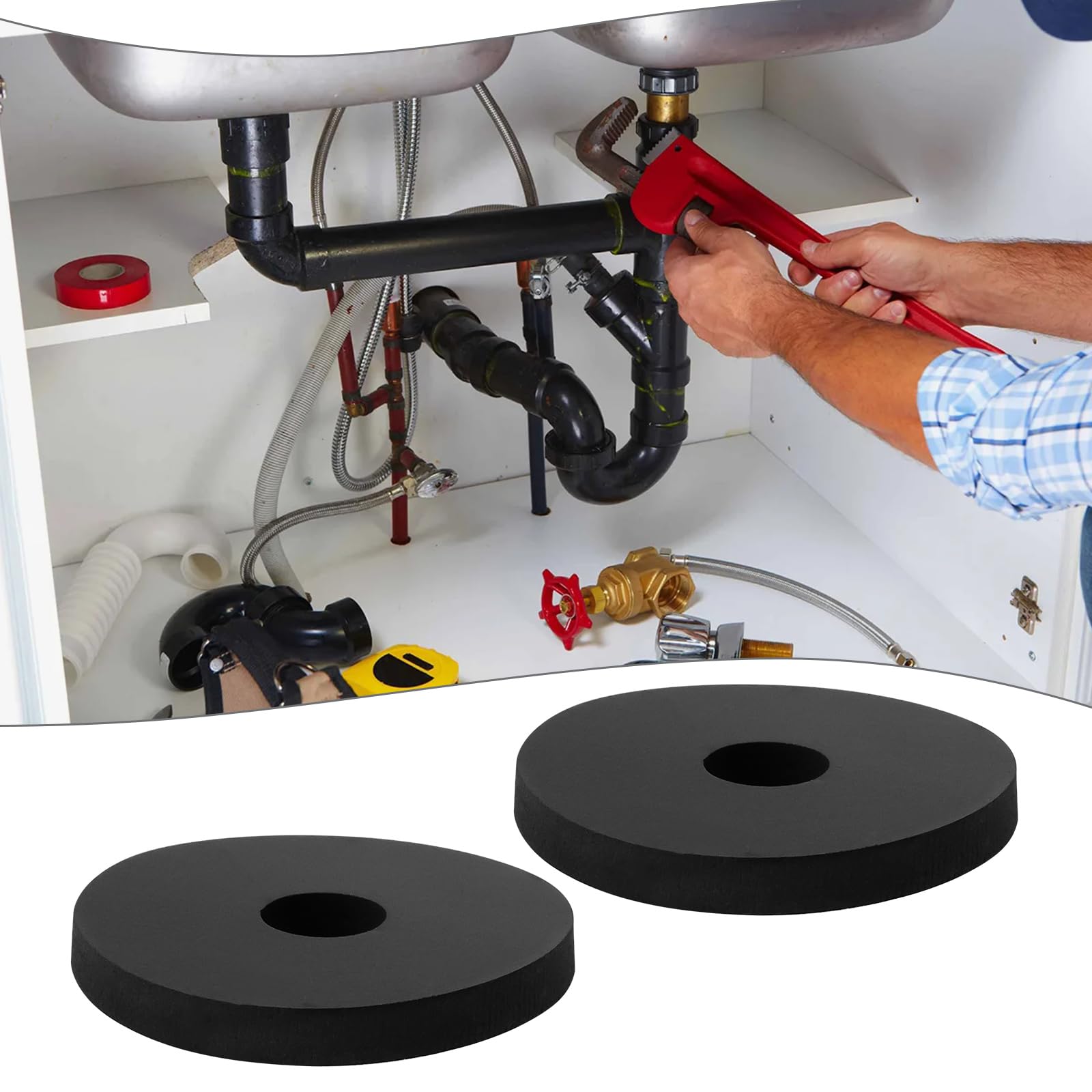 Briny River 25pcs Rubber Flat Washers 1/4" ID x 1" OD x 1/8" Thickness EPDM Rubber Washers for Automotive Construction Electronics Marine Plumbing - Image 3