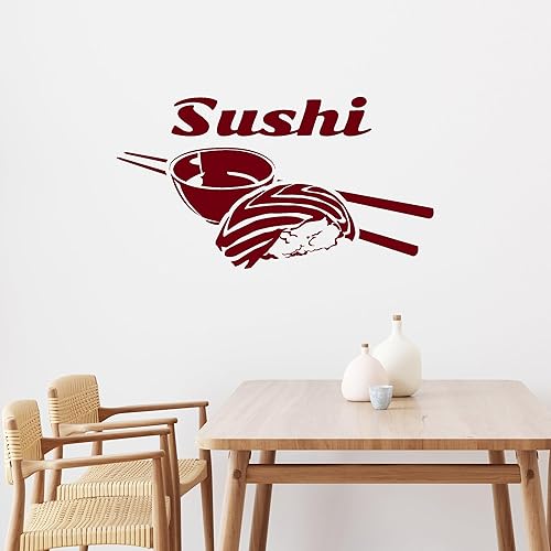 Miniatura 3 de Vinilo calcomanía decorativo para pared restaurante de comida sushi japonés Japón pegatinas de tamaño grande decoración (ig4664)