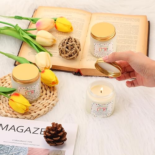 Miniatura 3 de Juego de 10 velas perfumadas de Navidad de 3.5 onzas, velas de cera de soja, frasco, letrero de luz de Navidad, regalo de agradecimiento, regalo de