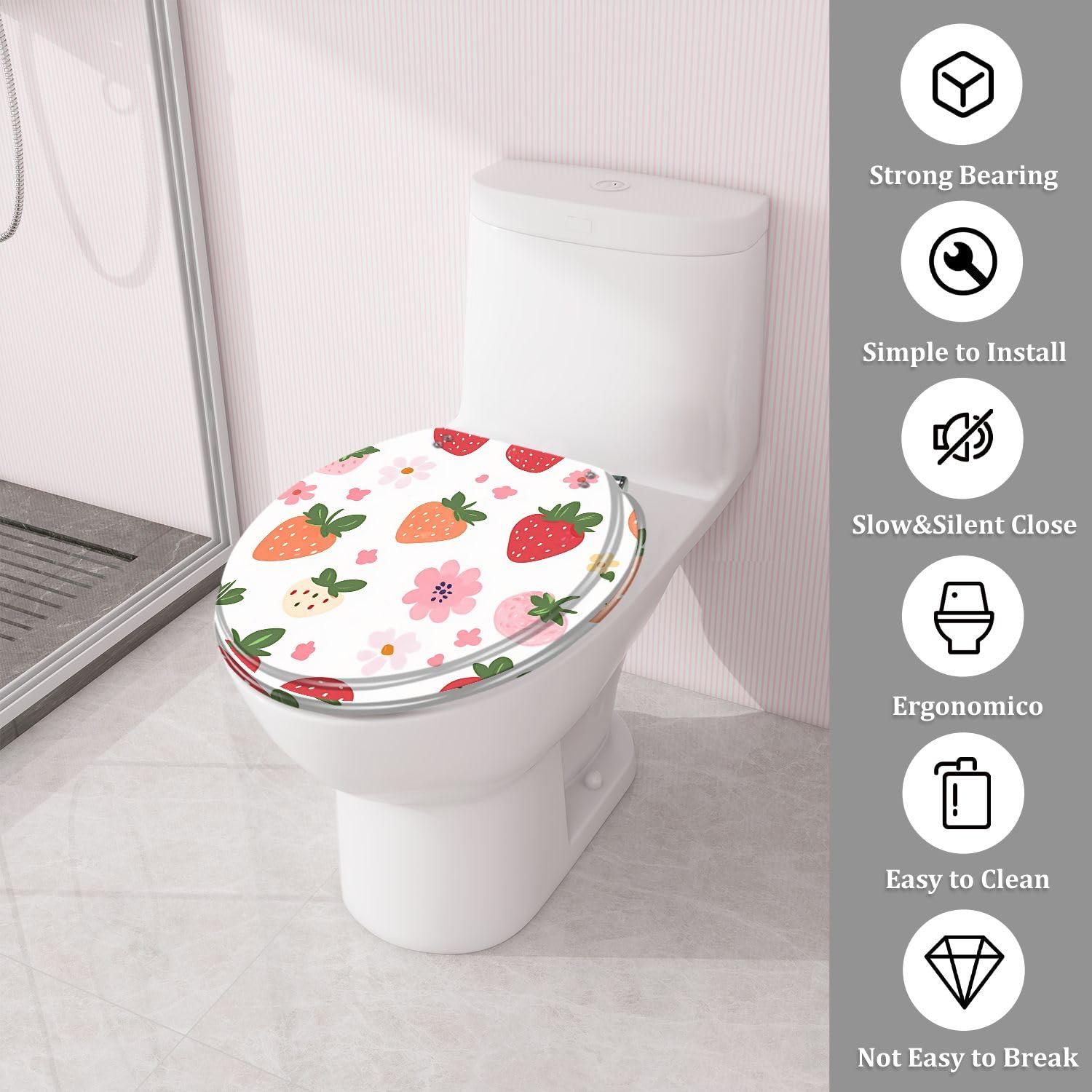 Asiento de inodoro redondo genérico de resina para baño