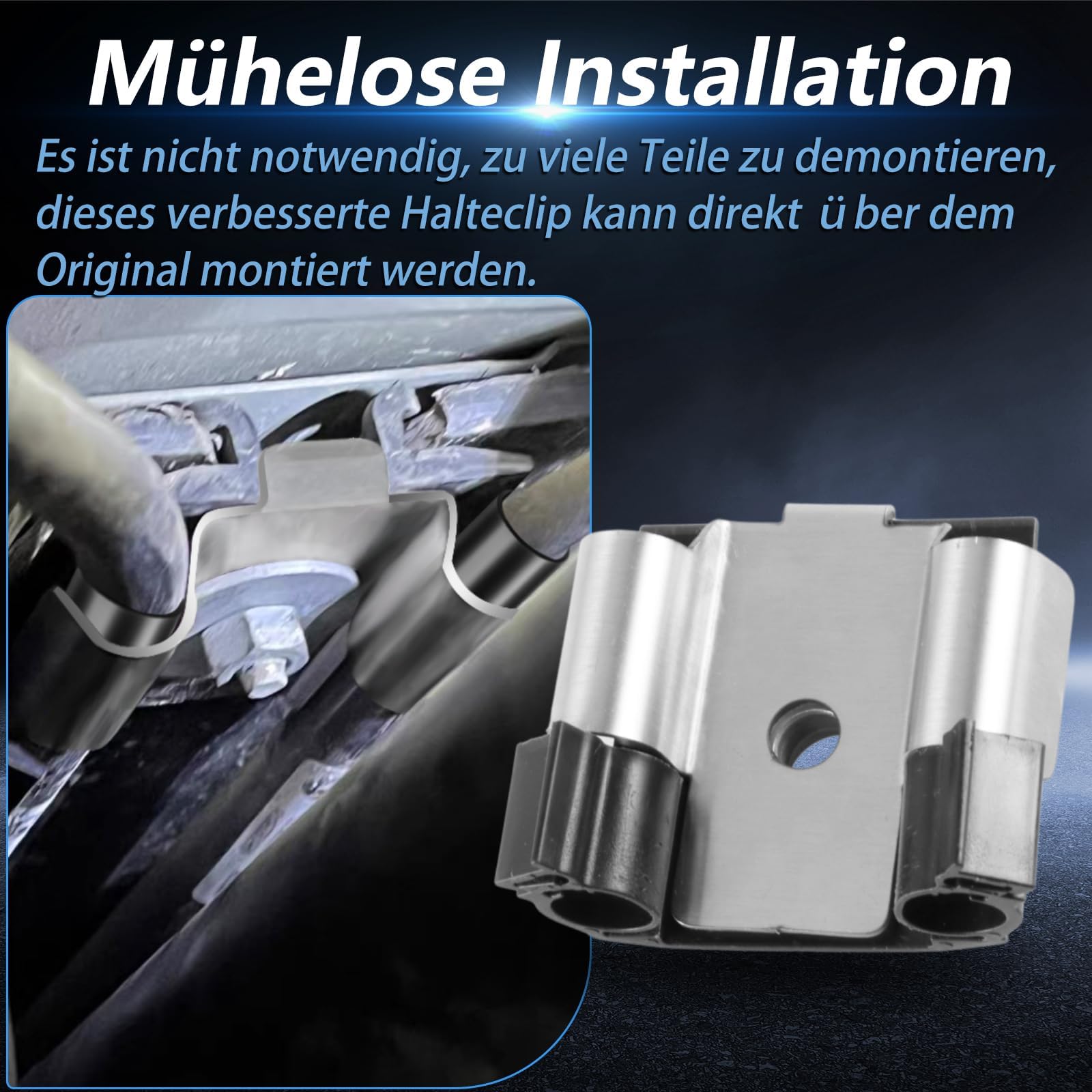 EVRBUL Supporto per cavo di stazionamento migliorato in acciaio inox, con 2 tubi in gomma, compatibile con BMW Serie 1 F20/F21, 2 F22/F23, 3 F30/F31, 4 pezzi F32 Replace#: 34406854898