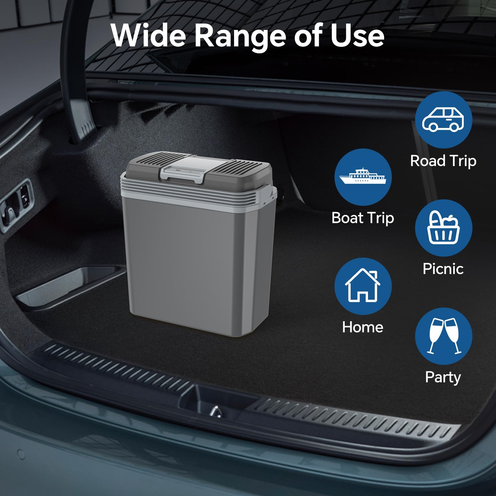 TOOHUB 24 L Kühlbox für Auto 12V 230V Elektrische Auto Kühlbox mit ECO & MAX Modus Kühl- und Warmhaltefunktion für Camping Festivals und Reisen Sehr Leise