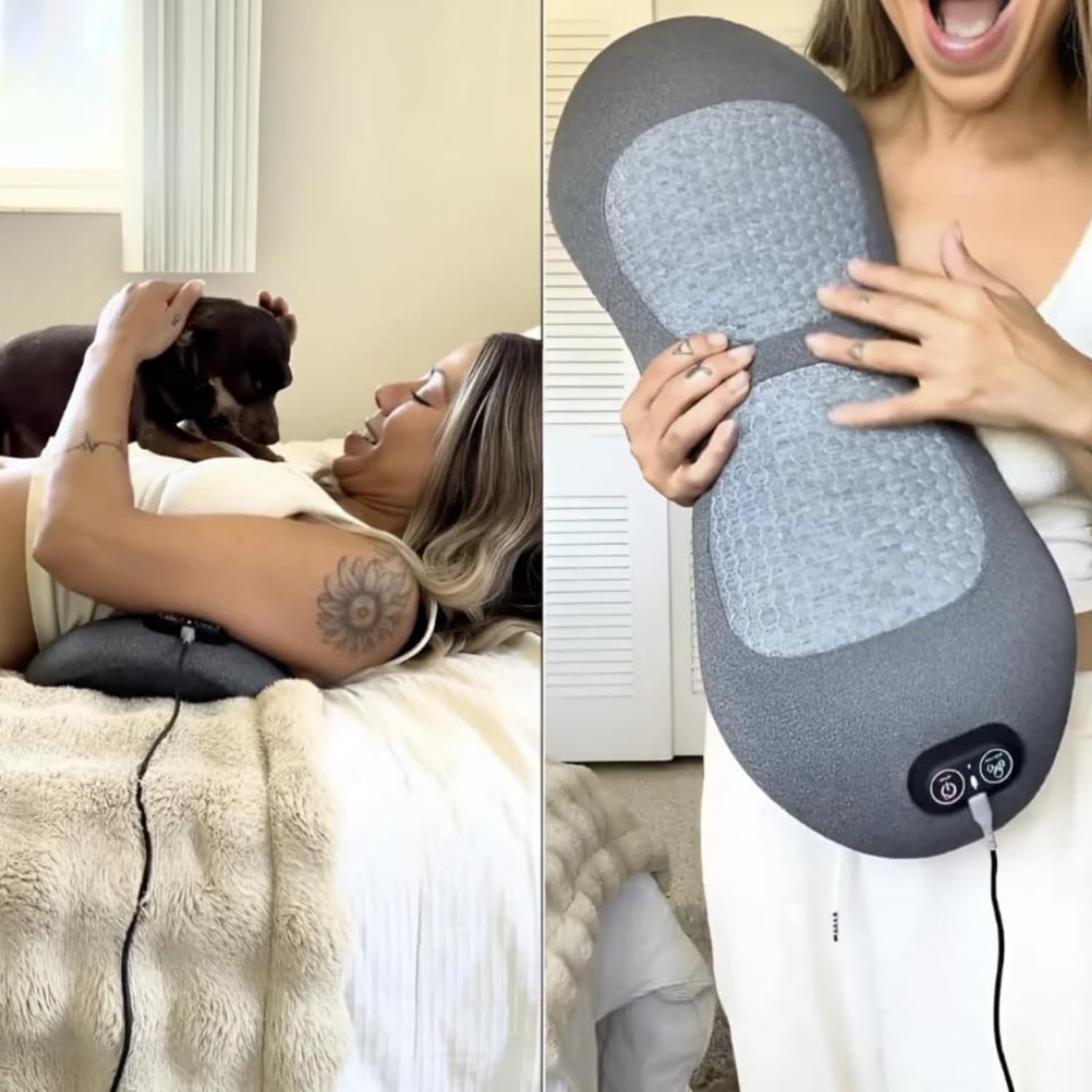Dr. Vitalex OrthoFlex Pro 2025 - Masajeador de espalda eléctrico con calor, vibración y soporte lumbar para el dolor de espalda y alivio de la columna vertebral, ideal (negro)