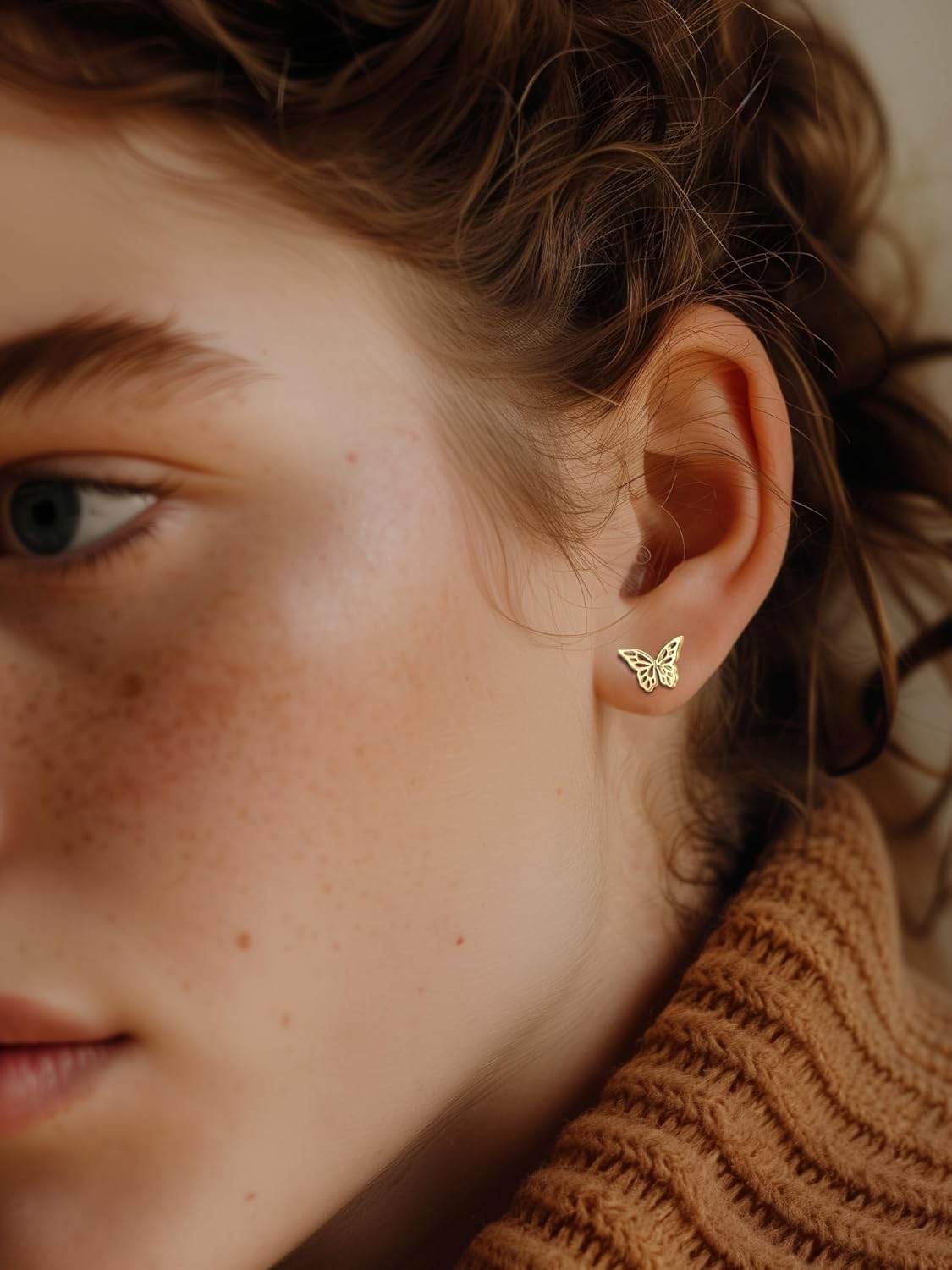 ChicSilver 925 Sterling Silver Stud Earrings Hypoallergenic, Dainty Simple Heart/Star/Moon/Lightning/Butterfly Earrings for Women with Gift Box - Image 9