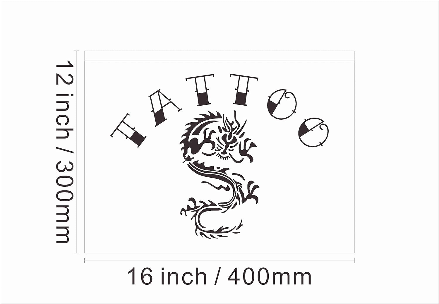 100032 Tattoo Piercing Dragon Shop Studio Workshop Open Home Decor Display Night Light Neon Sign (16" X 12", Purple)
