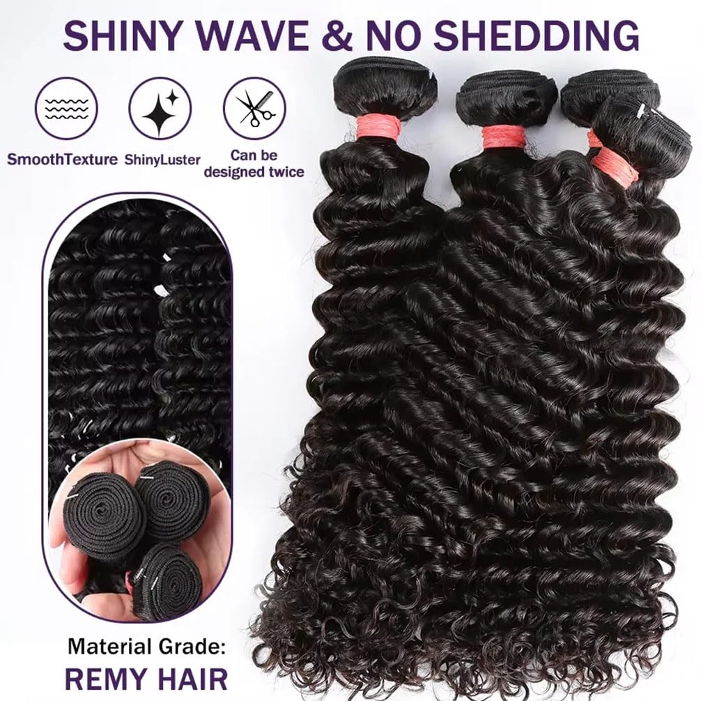 Amazon.com : Water Wave Human Hair Bundles 12A Unprocessed  display picture 1