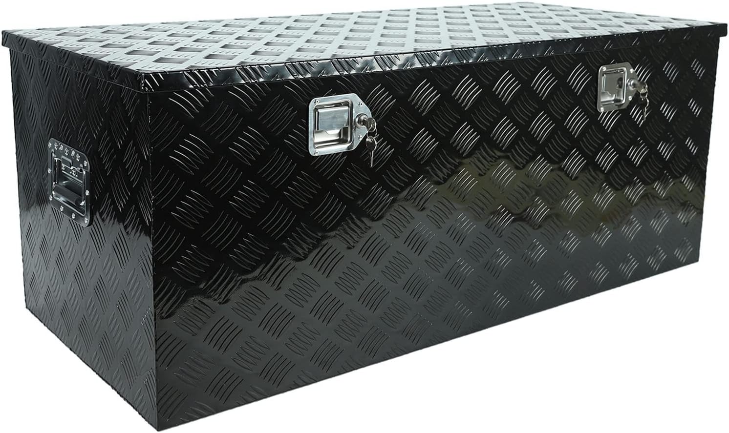 NIITAWM 48"Lx19.5 Wx17.5 H Aluminum Heavy Duty Tool Box, Pickup Truck Bed RV Trailer Toolbox with Side Handle, Lock and 2 Keys