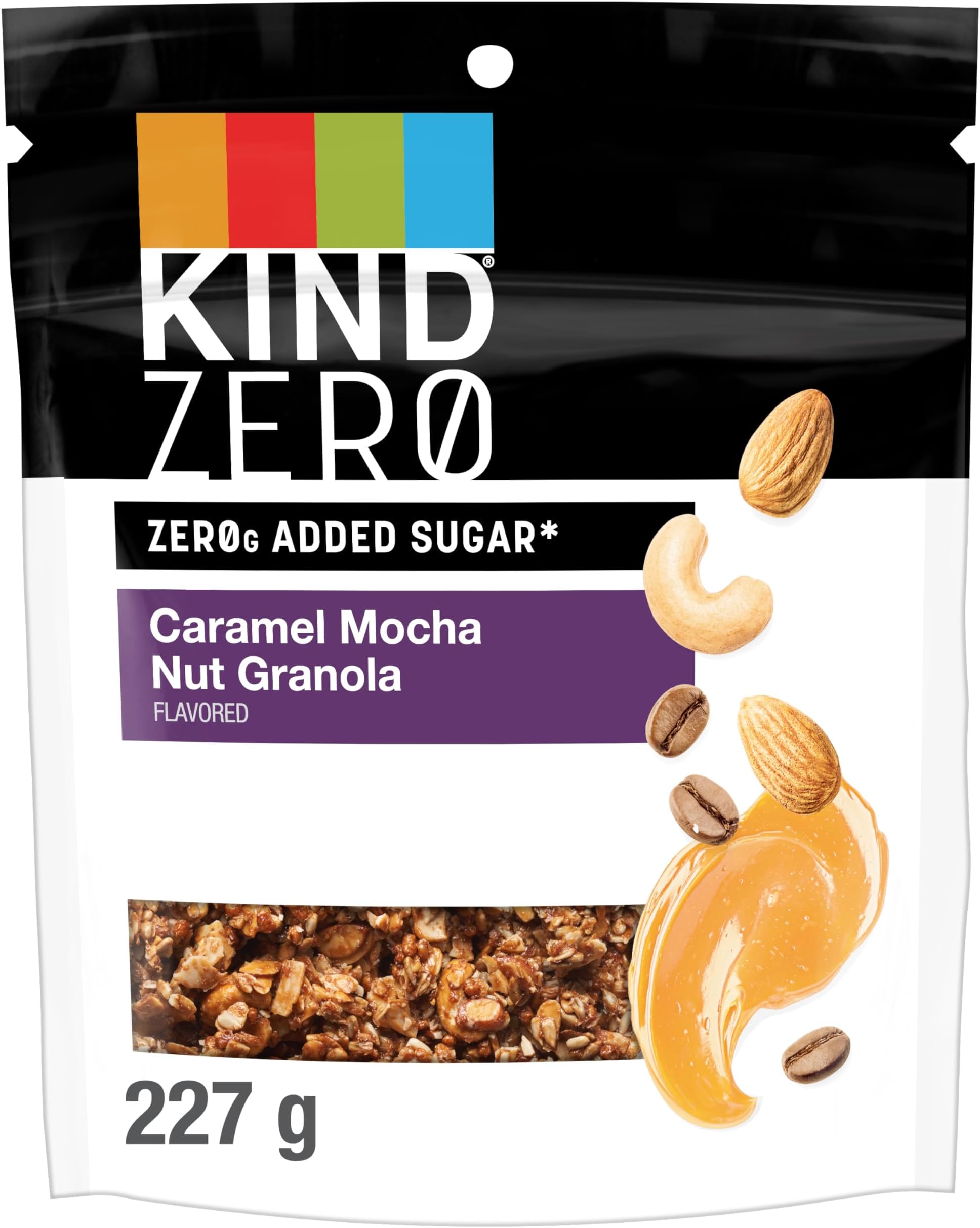 Zero Added Sugar Granola, Caramel Mocha Flavored Nut Granola, Wholesome snacks, Gluten Free 1 Count